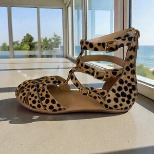 NEW! Loeffler Randall Skye Cheetah Gladiator Sandals Size 6